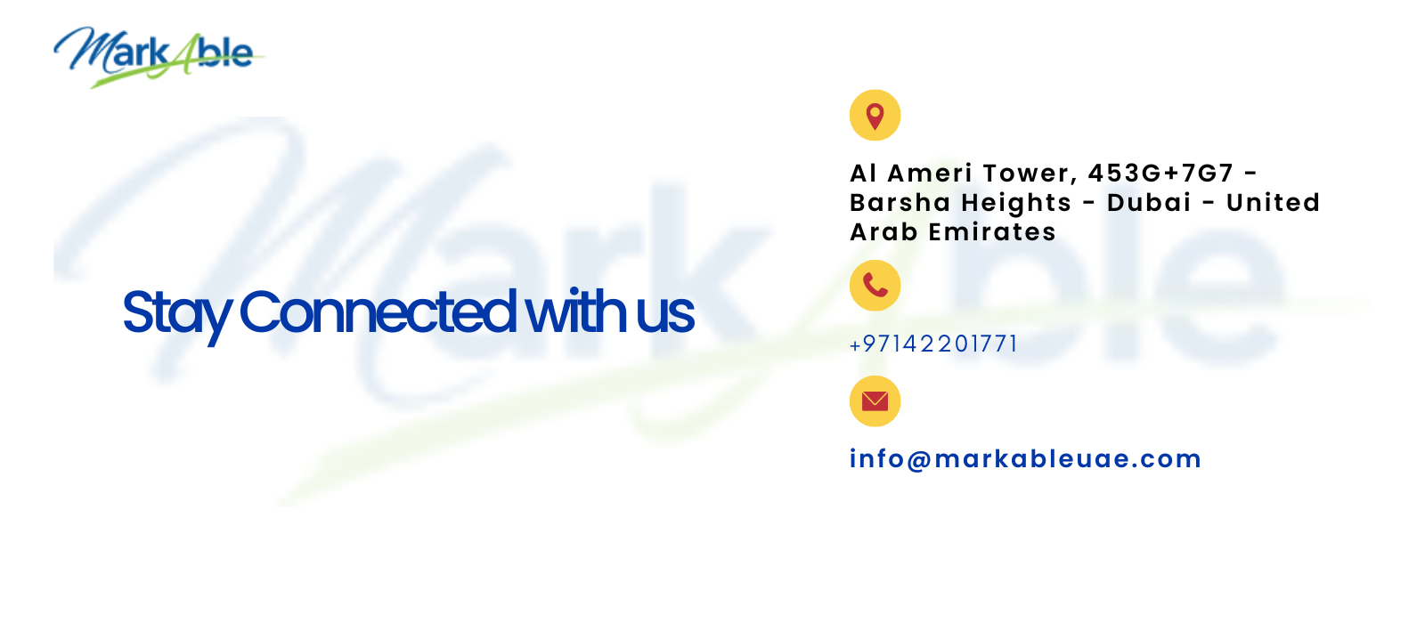 Markable contact us | Saudi Arabia -UAE